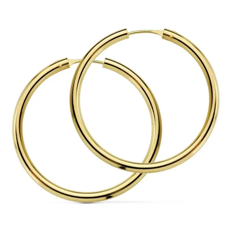 Pendientes oro 18k aros lisos ligeros 20mm. [AB4680]