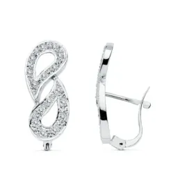 Pendientes oro blanco 18k lágrimas circonitas [AB4691]