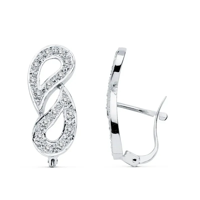 Pendientes oro blanco 18k lágrimas circonitas [AB4691]