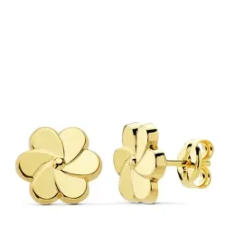 Pendientes oro 18k flor pétalos 8mm. [AB4721]