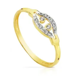 Sortija oro 18k bicolor bandas circonitas [AB4735]