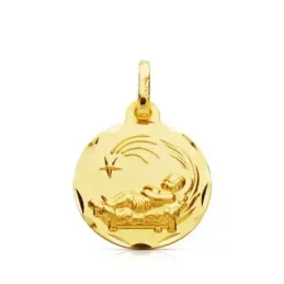 Medalla oro 9k Niño del Pesebre 14mm. [AB4823]