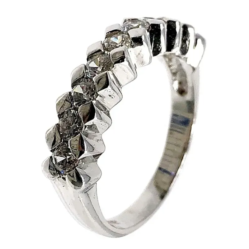 Sortija plata Ley 925m talla 17 circonitas [AB5126]