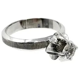 Sortija plata Ley 925m talla 16 rodiada circonita [AB5129]