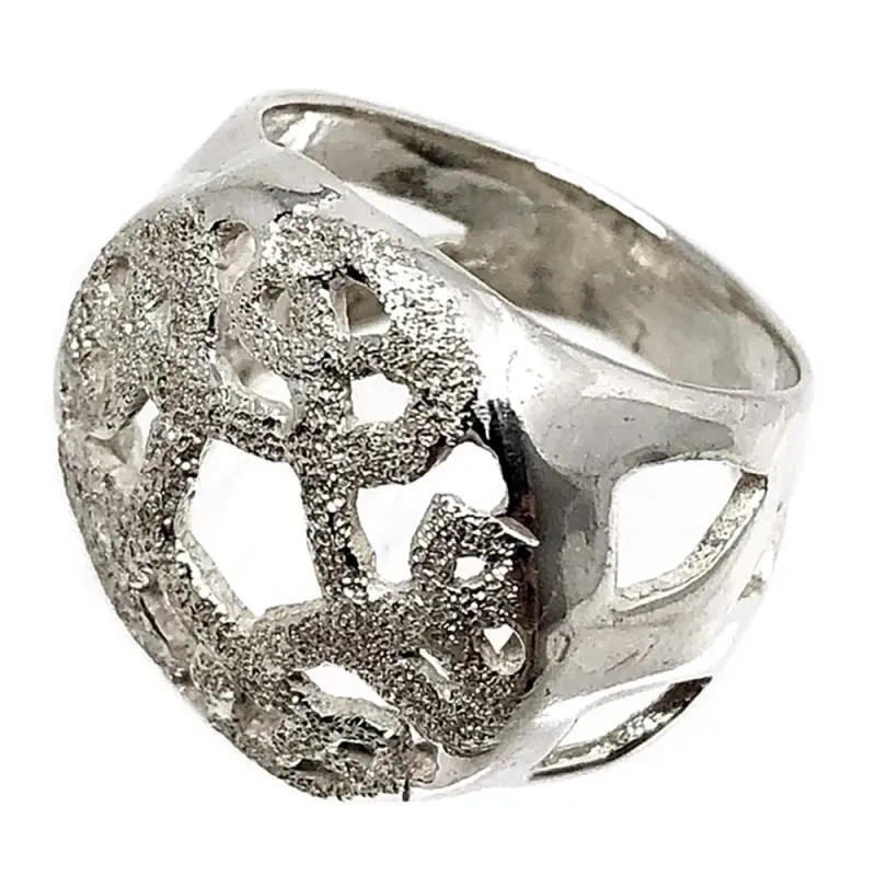 Sortija plata Ley 925m talla 14 filigrana [AB5144]