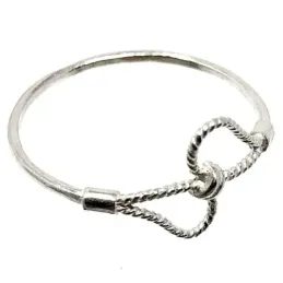 Sortija plata Ley 925m talla 15 lazada nudo [AB5150]