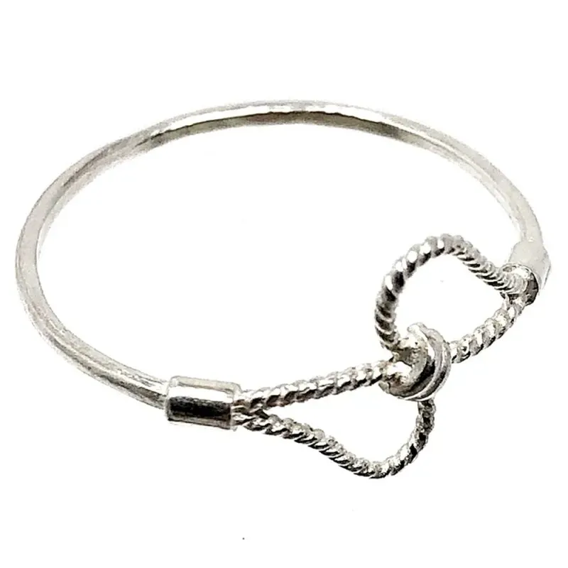 Sortija plata Ley 925m talla 15 lazada nudo [AB5150]
