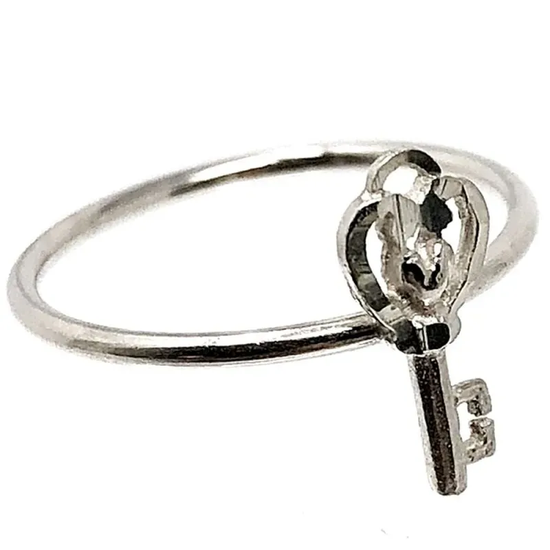 Sortija plata Ley 925m talla 12 llave [AB5151]