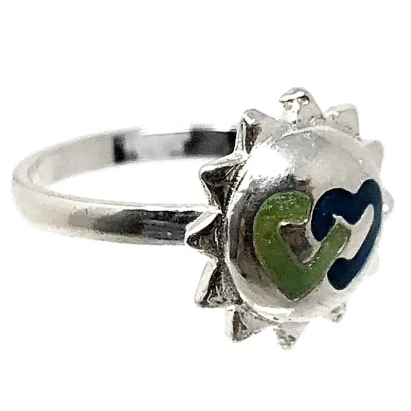 Sortija plata Ley 925m talla 10 sol corazón esmaltado niña [AB5158]