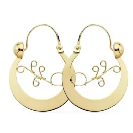 Pendientes oro 18k criollas canarias 30mm. motivo [AB8737]