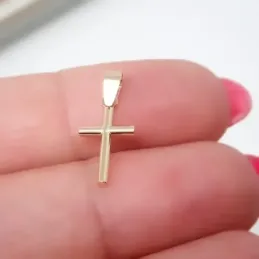 Cruz oro 18k colgante 15mm. liso [AB8804]