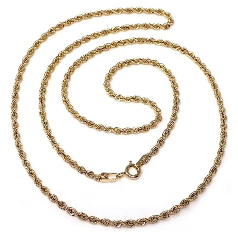 Cordón oro 18k salomónico 50cm. ligero [AB8978]