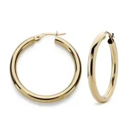 Pendientes oro 18k aros 30mm. huecos [AB9001]