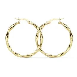 Pendientes oro 18k aros 30mm. retorcidos brillo huecos [AB9005]
