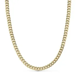 Cadena oro 18k barbada 50cm. hueca 5.5mm. [AB9006]