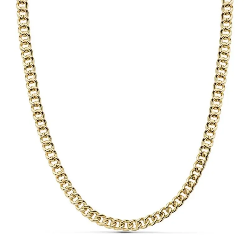 Cadena oro 18k barbada 50cm. hueca 5.5mm. [AB9006]