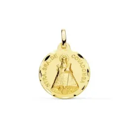 Medalla oro 9k Virgen de Covadonga 18mm. cerco tallado [AB9044GR]