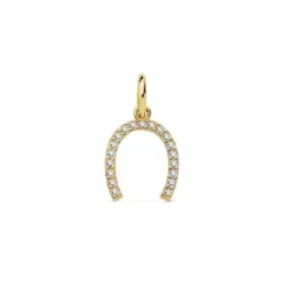 Colgante oro 18k motivo herradura 11mm. circonitas [AC0105]