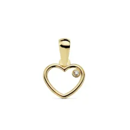 Colgante oro 18k motivo corazón 9mm. calado circonita [AC0147]