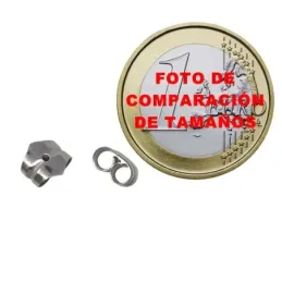 Fornitura oro blanco 18k presión pico lisa 2 unidades (1 par) [AB9832]