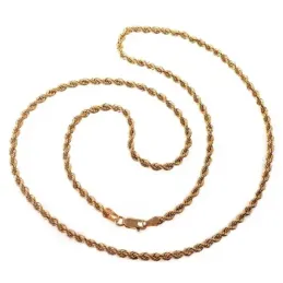 Cordón oro 18k salomónico 60cm. ligero ancho 3mm. [AC0925]