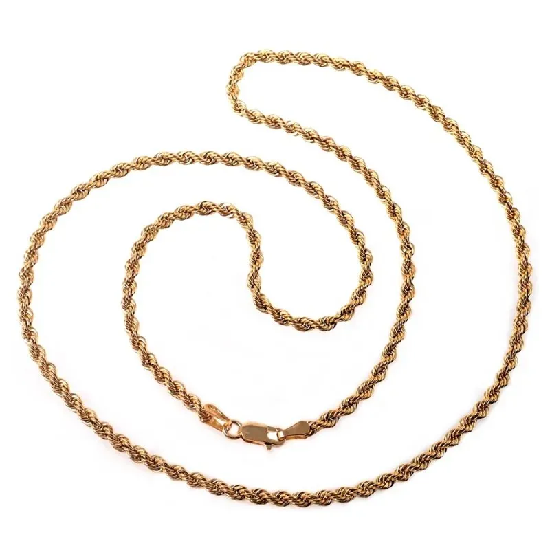 Cordón oro 18k salomónico 60cm. ligero ancho 3mm. [AC0925]