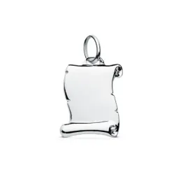 Colgante oro blanco 9k pergamino 14mm. liso bordes [AC0967GR]