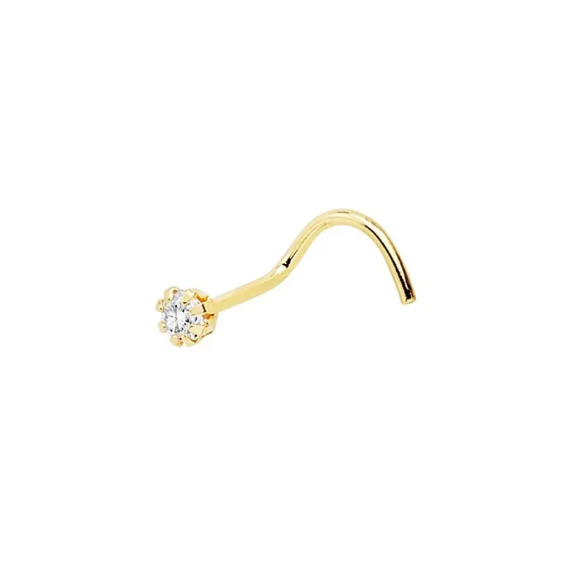Piercing oro 18k nariz circonita garra [AC0981]