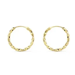 Pendientes oro 18k aros huecos 16mm. golloneados [AC0995]
