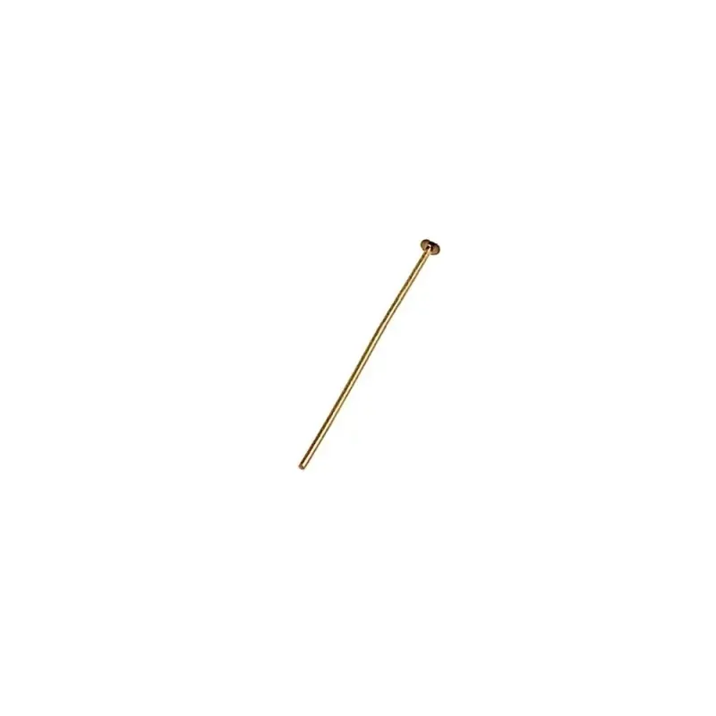 Aguja oro 18k pincho tope plano 25mm. diámetro 0.6mm. [AC1495]