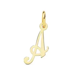 Colgante oro 18k letra inglesa A mayúscula 14mm. lisa calada