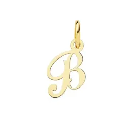 Colgante oro 18k letra inglesa B mayúscula 11mm. lisa calada