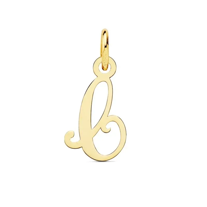 Colgante oro 18k letra inglesa C mayúscula 15mm. lisa calada