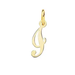 Colgante oro 18k letra inglesa I mayúscula 14mm. lisa calada