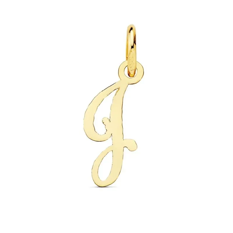 Colgante oro 18k letra inglesa J mayúscula 15mm. lisa calada