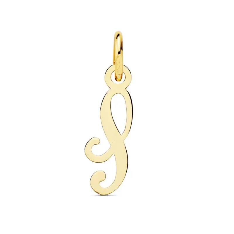 Colgante oro 18k letra inglesa S mayúscula 16mm. lisa calada