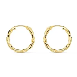 Pendientes oro 18k mujer aros 16mm. retorcidos huecos