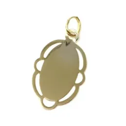 Medalla oro 18k Virgen Guadalupe cerco 20mm. oval trasera lisa