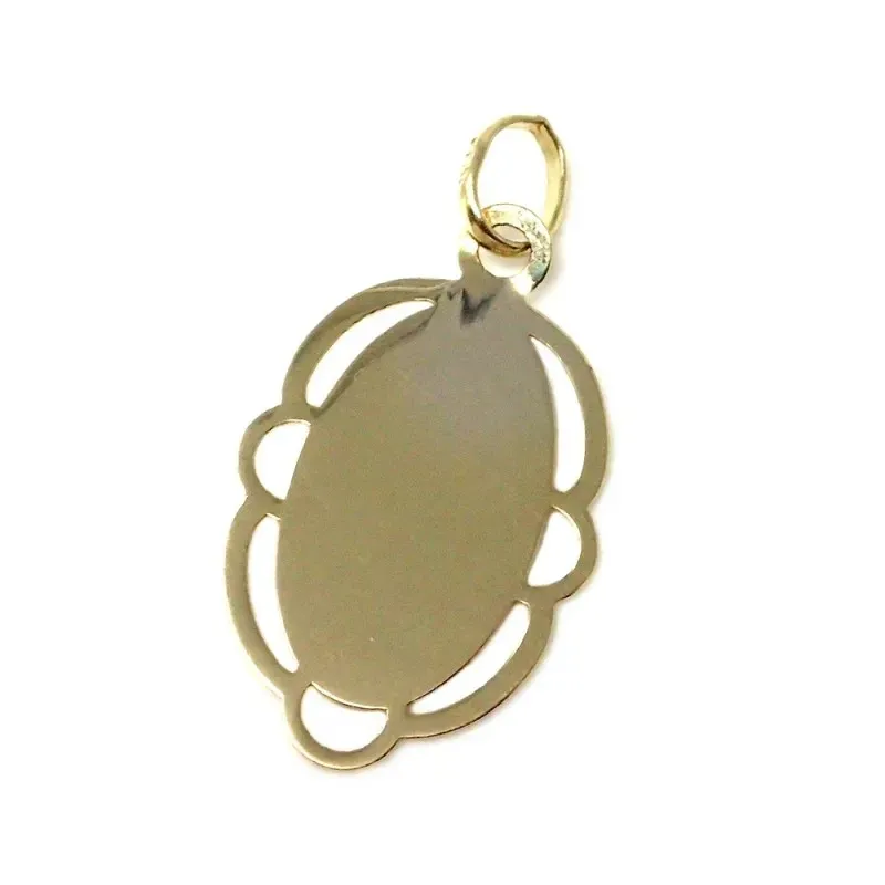 Medalla oro 18k Virgen Guadalupe cerco 20mm. oval trasera lisa