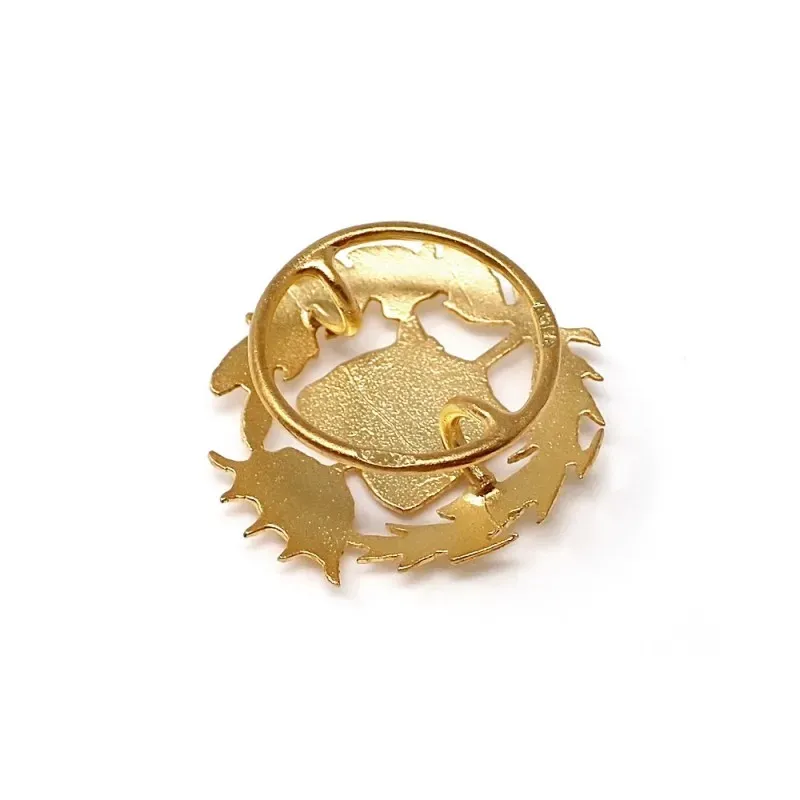 Insignia profesional Derecho oro 18k escudo pin solapa 16.5mm.