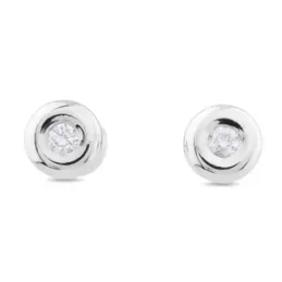 Pendientes Oro Blanco 18k modelo Tu Diamante (2 Diamantes 2mm. 0,08 cts.) Medida: 4,65mm.