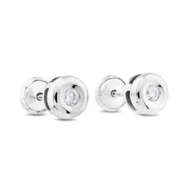 Pendientes Oro Blanco 18k modelo Tu Diamante (2 Diamantes 2mm. 0,08 cts.) Medida: 4,65mm.