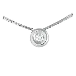 Colgante con Cadena Oro Blanco 18k modelo Tu Diamante (1 Diamante 2mm. 0,04cts.) Colgante: 4,65mm.