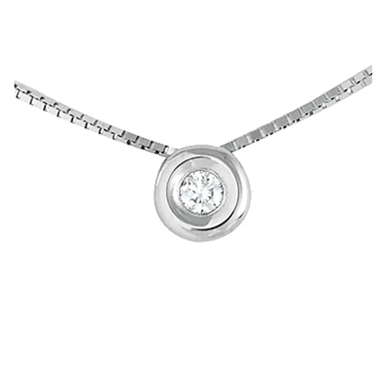 Colgante con Cadena Oro Blanco 18k modelo Tu Diamante (1 Diamante 2mm. 0,04cts.) Colgante: 4,65mm.