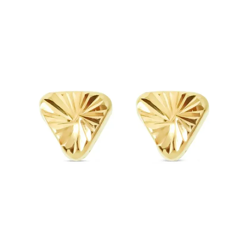 Pendientes Oro Amarillo 18k modelo Tornillería (Triangulo pequeño tallado) Medida: 4,5mm.