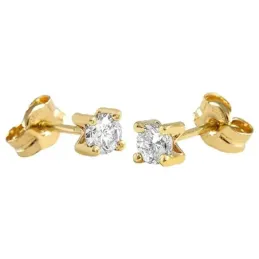 Pendiente Oro Amarillo 18k modelo Garritas (2 Diamantes 3,10mm. 0,22cts.) Medida: 3,10mm.