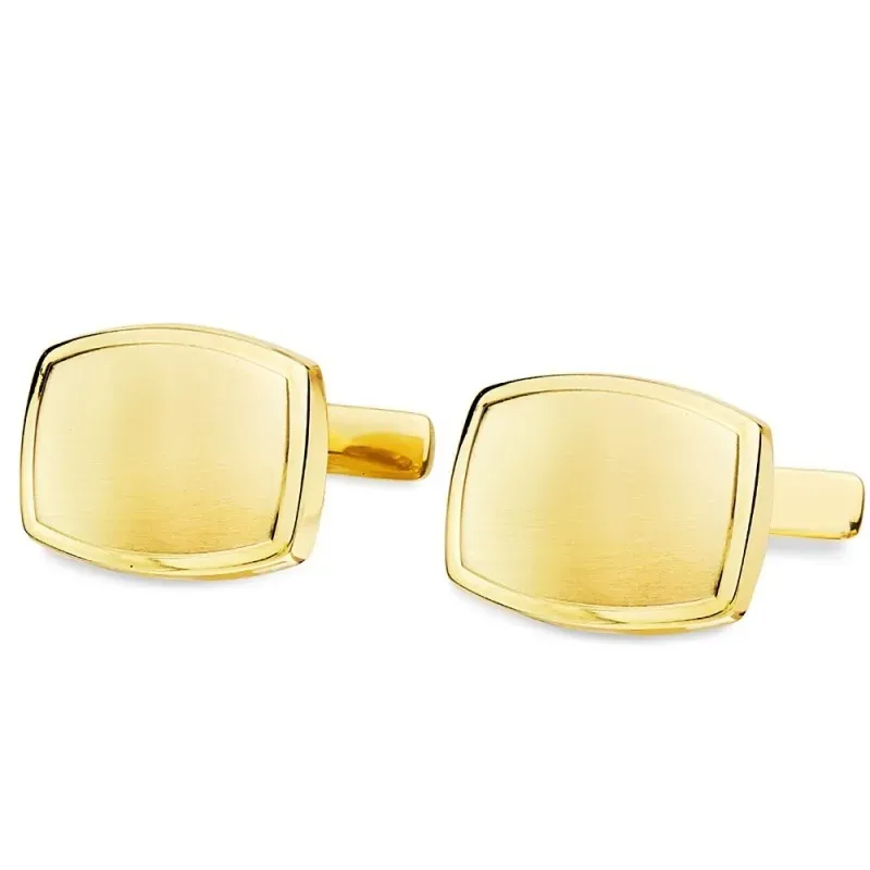 Gemelos oro 18k tonel 17mm. brillo mate hombre