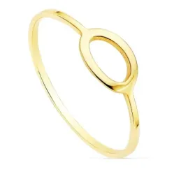 Sortija oro 18k lisa motivo oval 8x5mm. ancho 1mm. mujer
