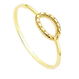 Sortija oro 18k lisa motivo oval tallado 8x5mm. ancho 1mm. mujer