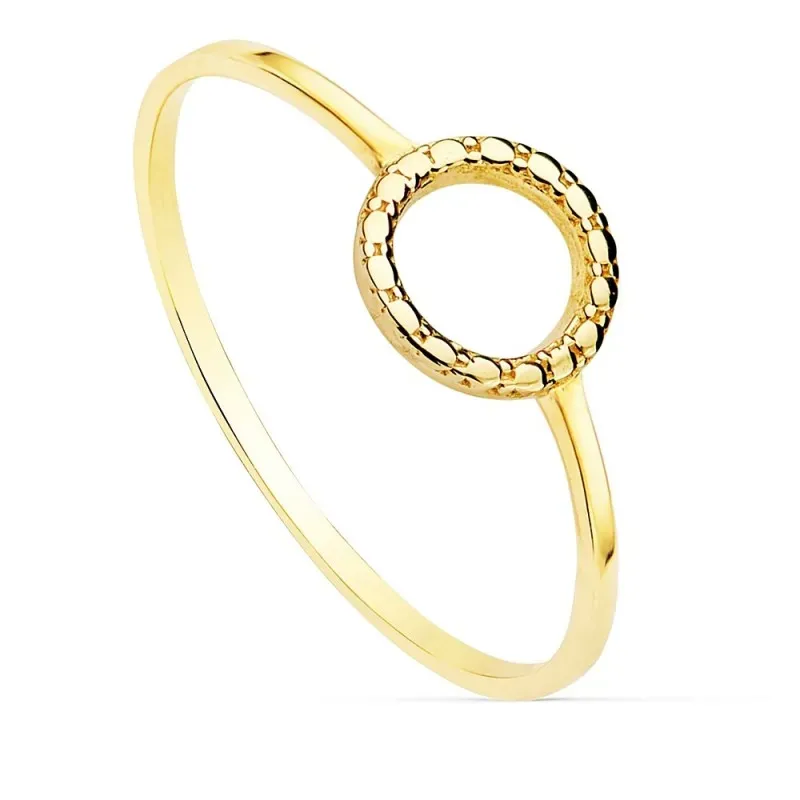 Sortija oro 18k lisa motivo redondo 7.5mm. tallada ancho 1mm. mujer